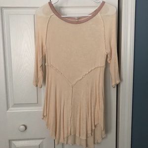 Free People Light Pink and Beige Top